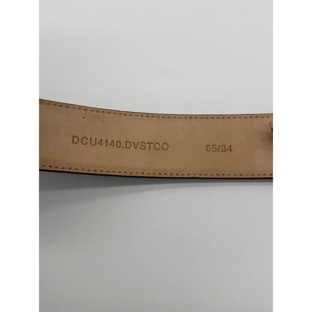 VERSACE‎ Medusa Purple Leather Belt Gunmetal Buckle EU 85 US 34 Italy